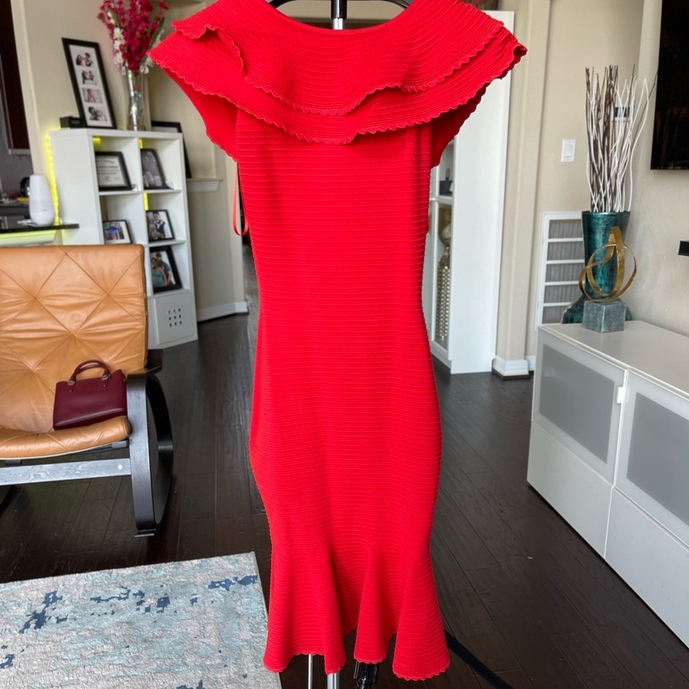 MILLY Flare Red Dress Size Medium worn once